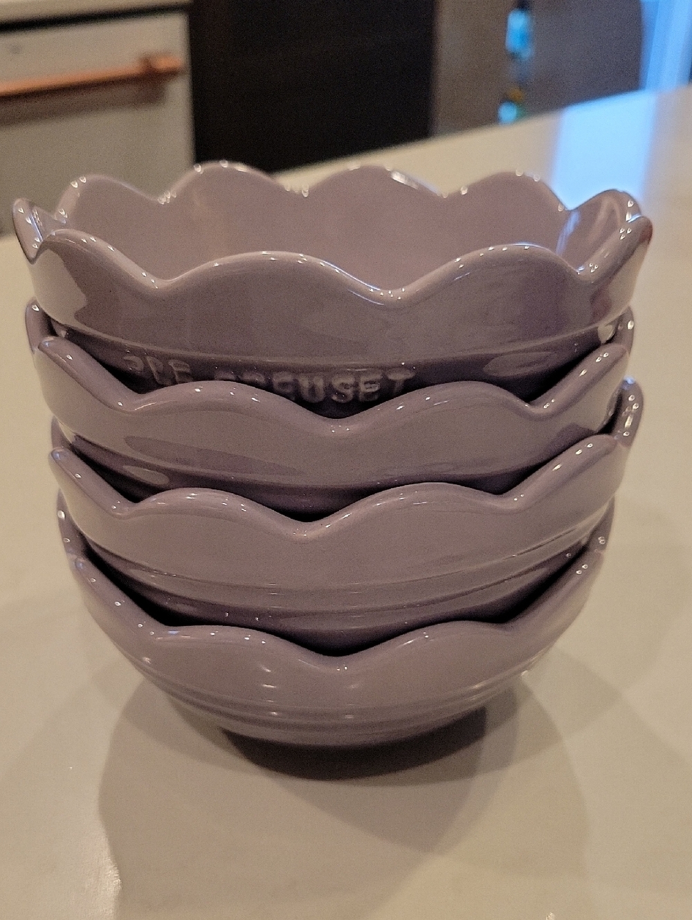 New Le Creuset Bluebell Purple Set Of 4 Bowls